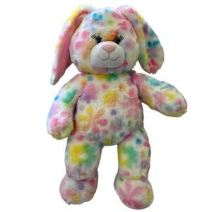 Build A Bear Bunny Pretty Petals Spring Time Rabbit Plush Rainbow Tie Dye 17 in